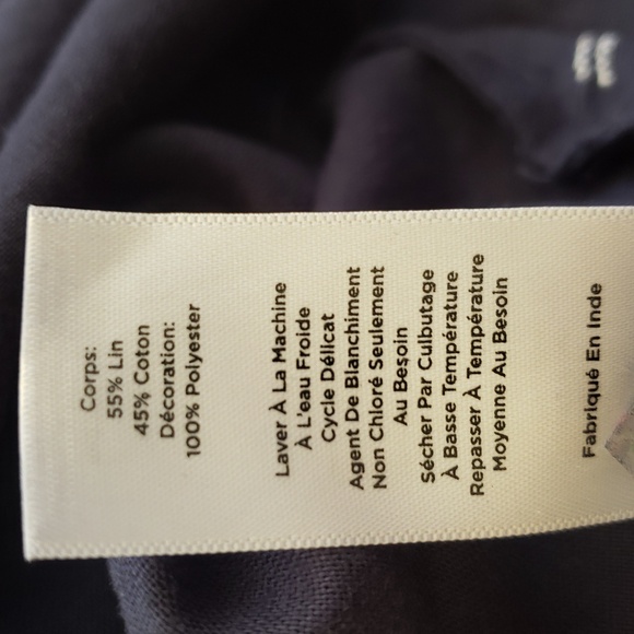 Talbots Embroidered Navy Blue Palm Tree Print Women's TunicTop XL - Picture 8 of 11